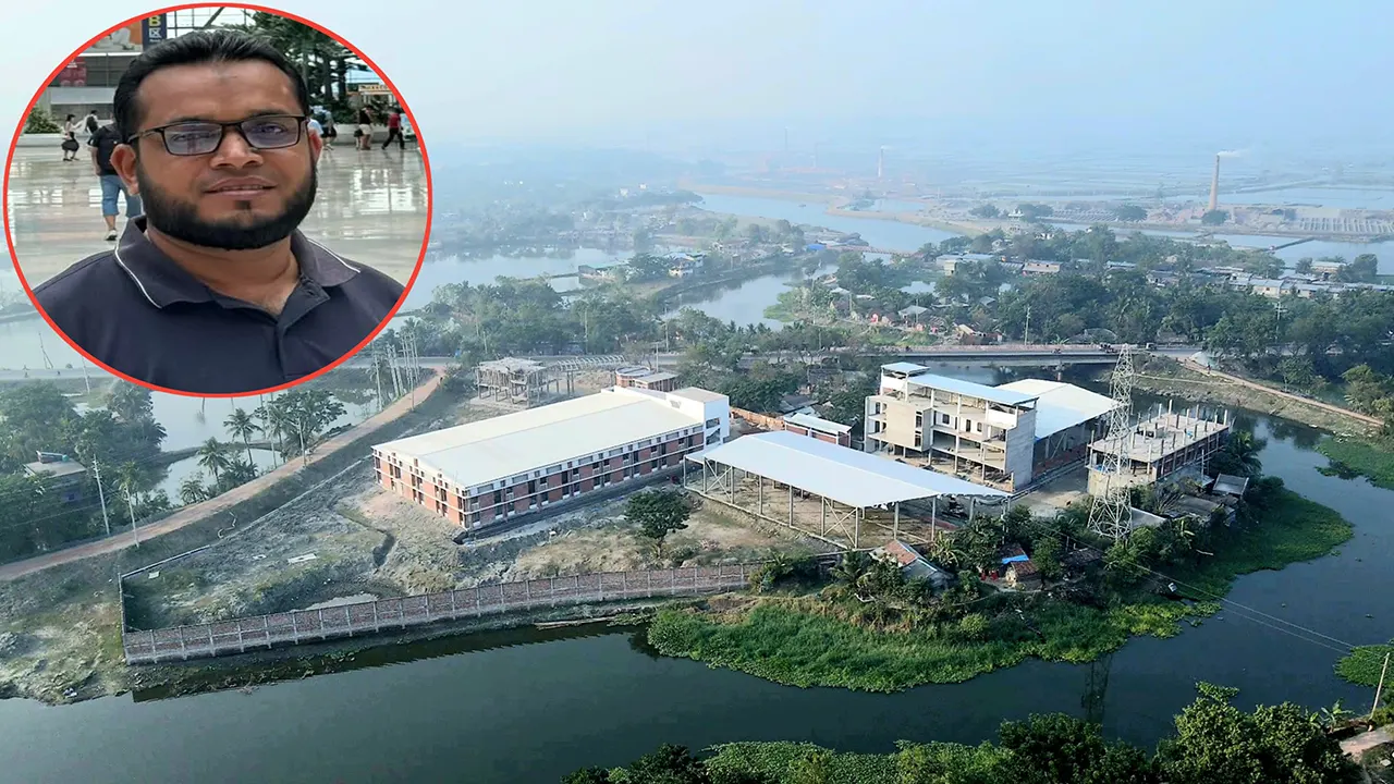 নদী দখল করে ব্যবসায়ী নেতার কারখানা নির্মাণ